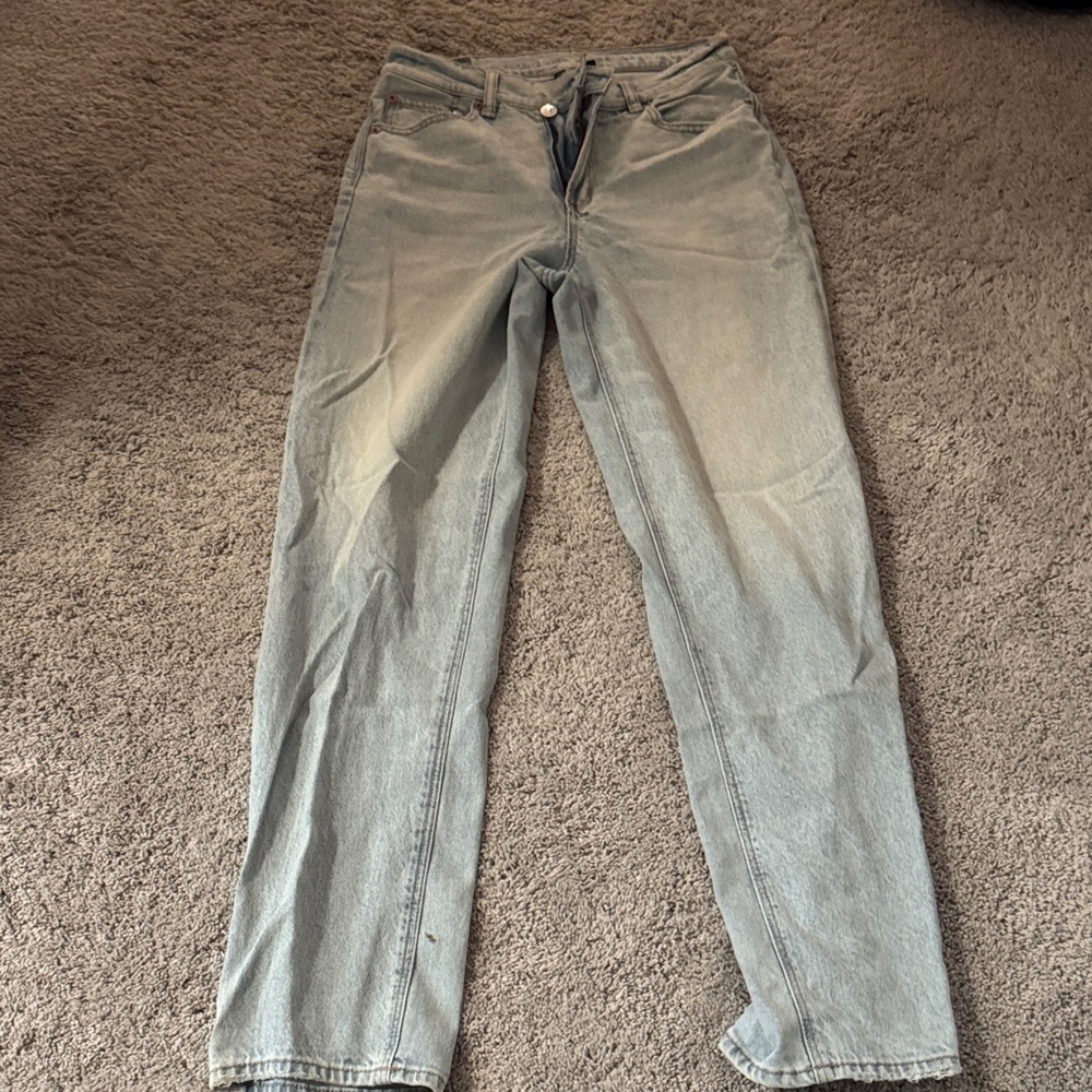 American Eagle Outfitters Light Gray Women's Straight Leg Jeans